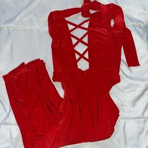 Fire red sexy cocktail dress